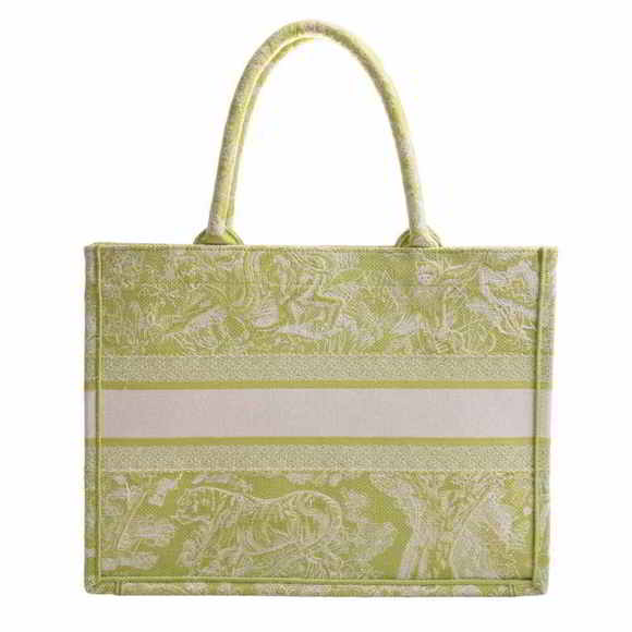 Christian Dior Canvas Medium Book Tote Bag M1296ZRGO Green - Picture 2 of 8